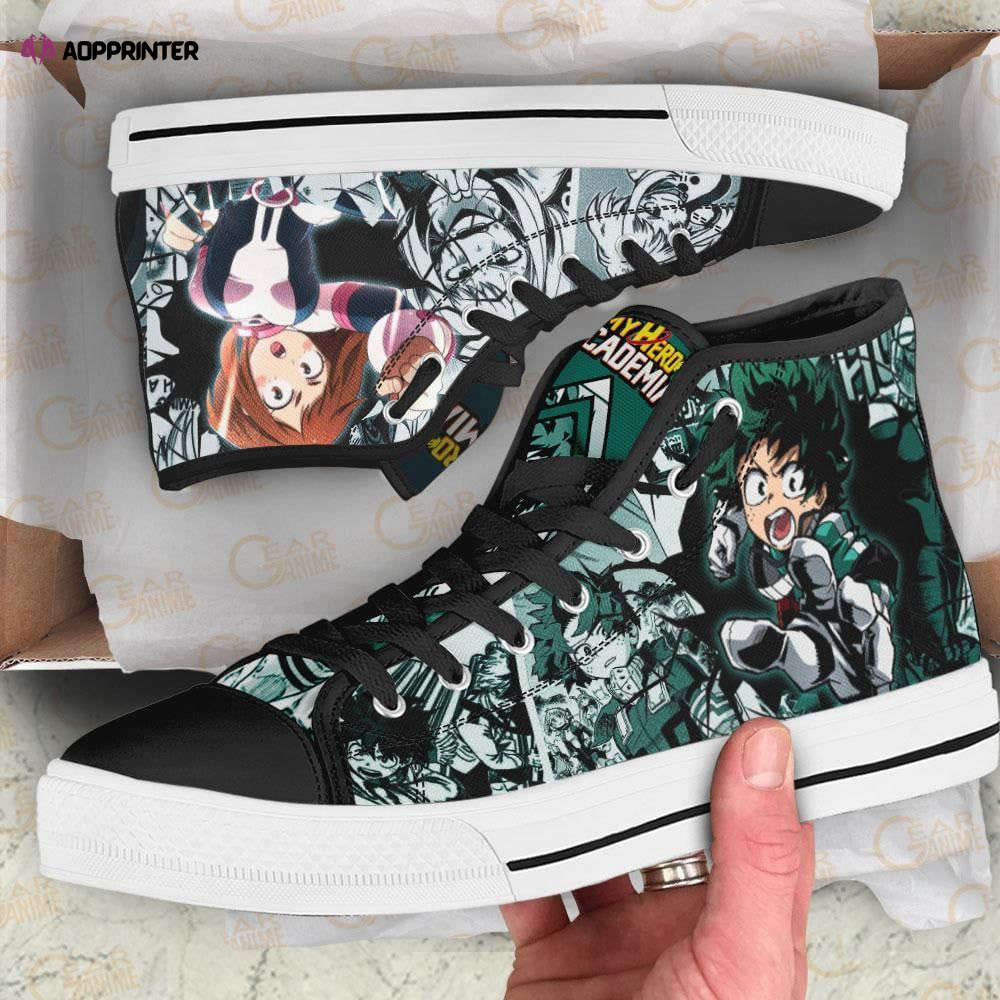 Deku and Uraraka High Top Shoes Custom My Hero Academia Anime For Fans Deku and Uraraka High Top Shoes Custom My Hero Academia Anime For Fans