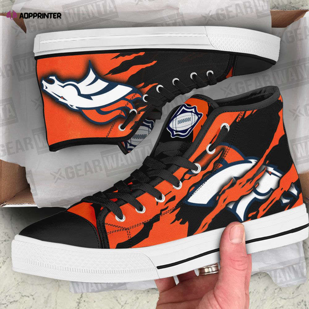 Denver Broncos High Top Sneakers Custom Shoes For Fans Denver Broncos High Top Sneakers Custom Shoes For Fans