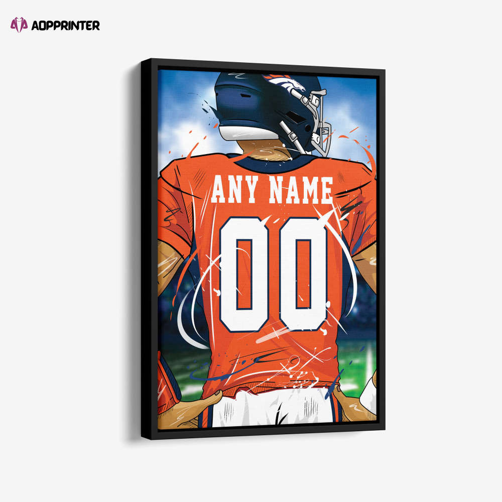 Denver Broncos Jersey NFL Personalized Jersey Custom Name and Number Canvas Wall Art Print Home Decor Framed Poster Man Cave Gift Denver Broncos Jersey NFL Personalized Jersey Custom Name and Number Canvas Wall Art Print Home Decor Framed Poster Man Cave Gift