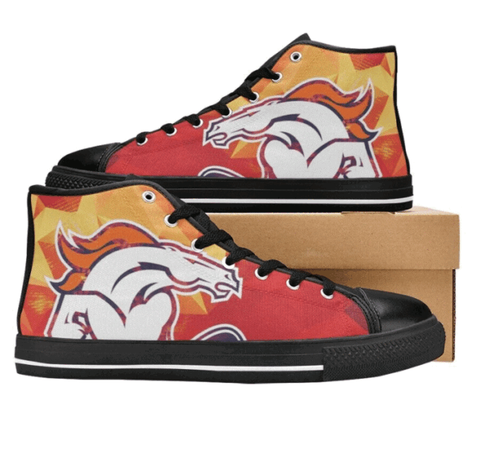 Denver Broncos NFL Custom Canvas High Top Shoes