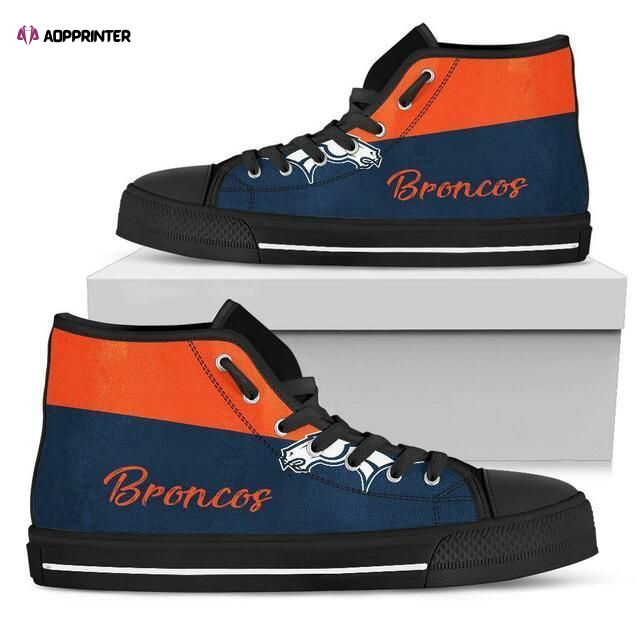 Denver Broncos NFL Custom Canvas High Top Shoes Denver Broncos NFL Custom Canvas High Top Shoes