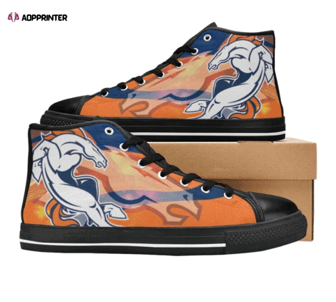 Denver Broncos NFL Custom Canvas High Top Shoes