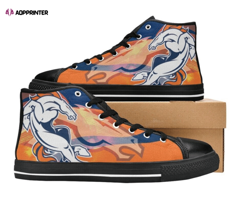Denver Broncos NFL Custom Canvas High Top Shoes Denver Broncos NFL Custom Canvas High Top Shoes