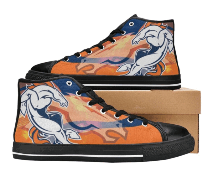 Denver Broncos NFL Custom Canvas High Top Shoes