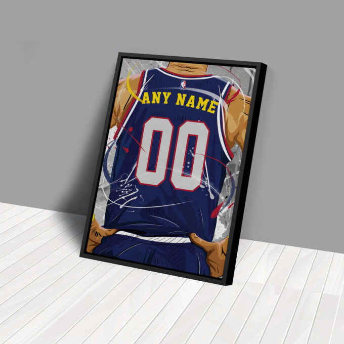 Denver Nuggets Jersey NBA Personalized Jersey Custom Name and Number Canvas Wall Art  Print Home Decor Framed Poster Man Cave Gift