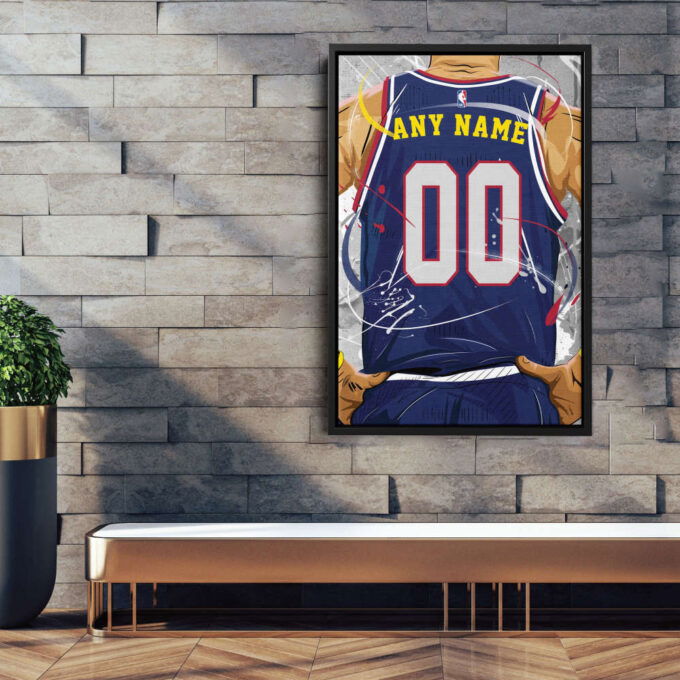 Denver Nuggets Jersey NBA Personalized Jersey Custom Name and Number Canvas Wall Art  Print Home Decor Framed Poster Man Cave Gift