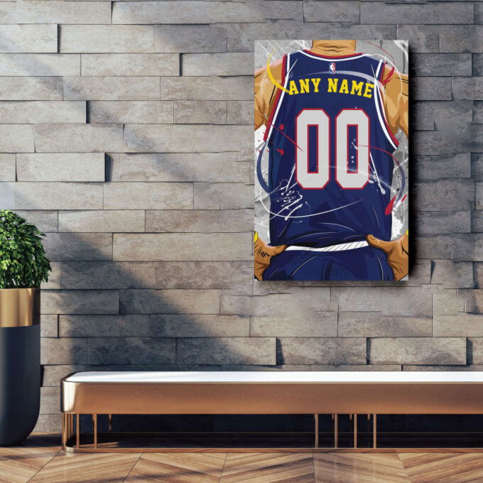 Denver Nuggets Jersey NBA Personalized Jersey Custom Name and Number Canvas Wall Art  Print Home Decor Framed Poster Man Cave Gift