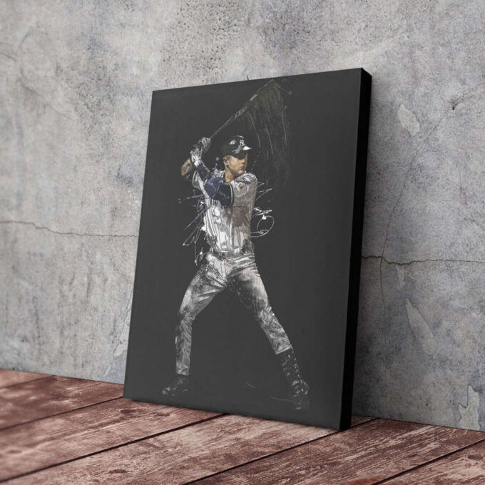 Derek Jeter Art New York Yankees MLB NFL Wall Art Home Decor Hand Made Poster Canvas Print