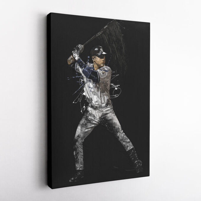 Derek Jeter Art New York Yankees MLB NFL Wall Art Home Decor Hand Made Poster Canvas Print
