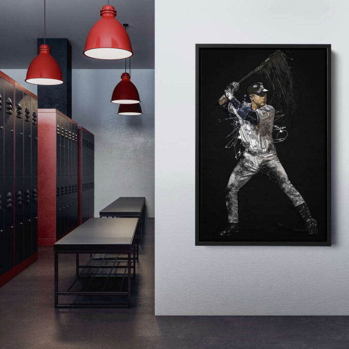 Derek Jeter Art New York Yankees MLB NFL Wall Art Home Decor Hand Made Poster Canvas Print