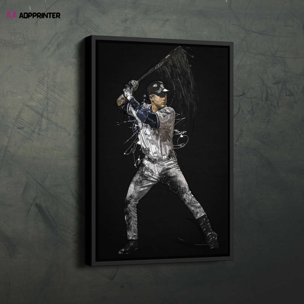 Derek Jeter Art New York Yankees MLB NFL Wall Art Home Decor Hand Made Poster Canvas Print Derek Jeter Art New York Yankees MLB NFL Wall Art Home Decor Hand Made Poster Canvas Print