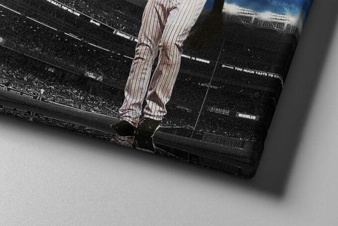 Derek Jeter Poster New York Yankees Crowd Canvas Unique Design Wall Art Print Hand Made Ready to Hang Custom Design