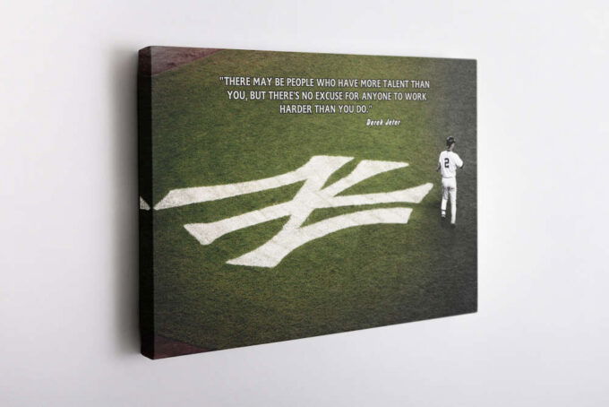 Derek Jeter Quote Poster Motivational New York Yankees Canvas Unique Design Wall Art Print Hand Made Ready to Hang Custom Design
