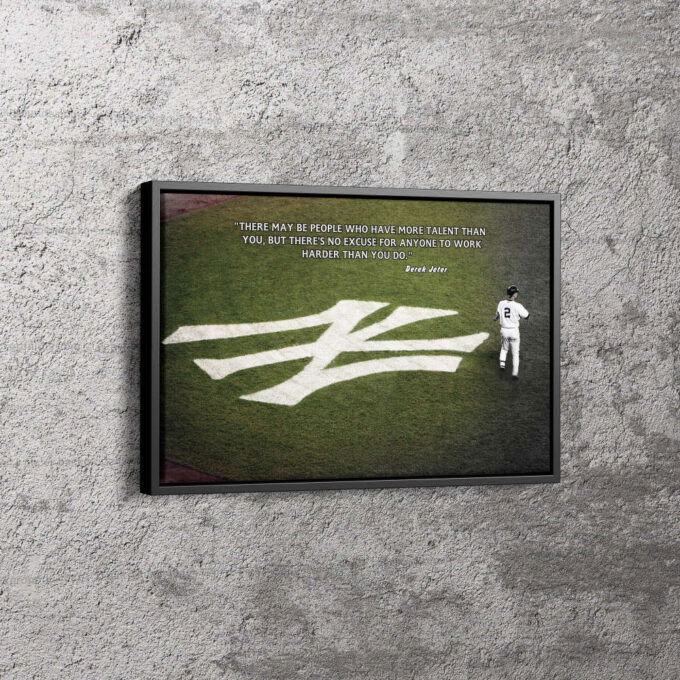 Derek Jeter Quote Poster Motivational New York Yankees Canvas Unique Design Wall Art Print Hand Made Ready to Hang Custom Design