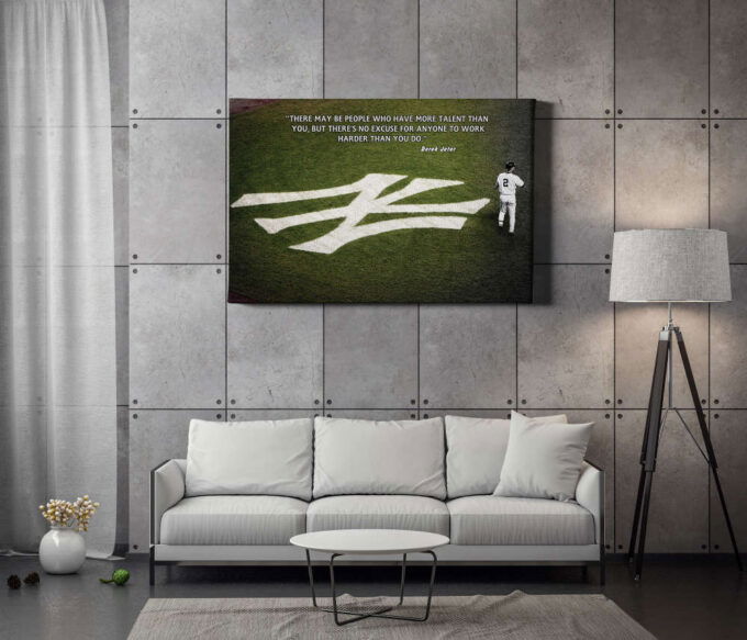 Derek Jeter Quote Poster Motivational New York Yankees Canvas Unique Design Wall Art Print Hand Made Ready to Hang Custom Design