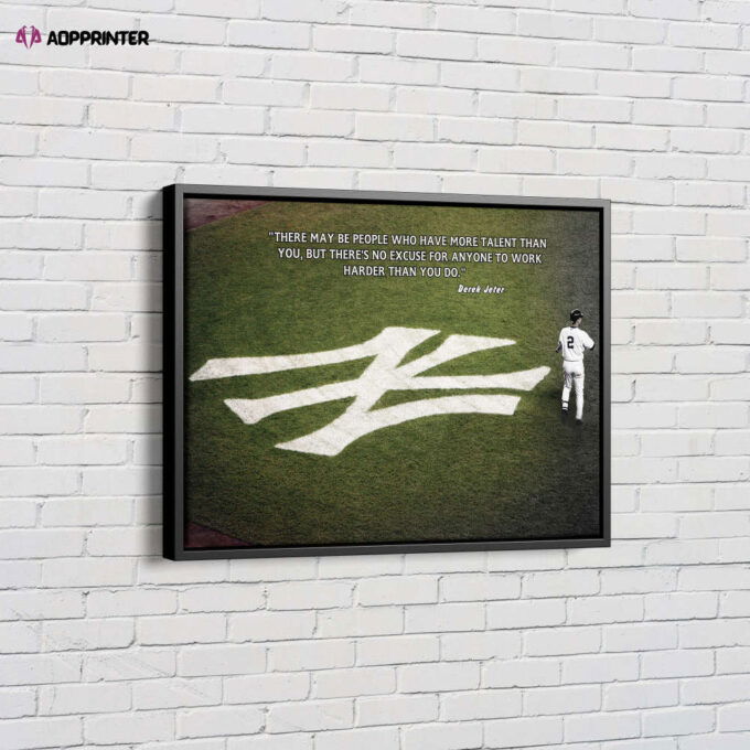 Derek Jeter Quote Poster Motivational New York Yankees Canvas Unique Design Wall Art Print Hand Made Ready to Hang Custom Design