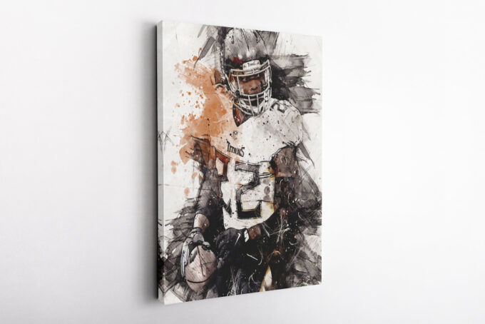 Derrick Henry Jr. American Football Running Back Canvas Unique Design Wall Art Print Hand Made Ready to Hang Custom Design