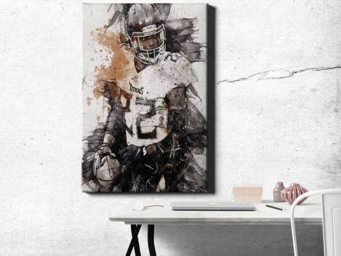 Derrick Henry Jr. American Football Running Back Canvas Unique Design Wall Art Print Hand Made Ready to Hang Custom Design