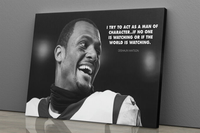 Deshaun Watson Quote Poster Houston Texans Football Canvas Unique Design Wall Art Print Hand Made Ready to Hang Custom Design