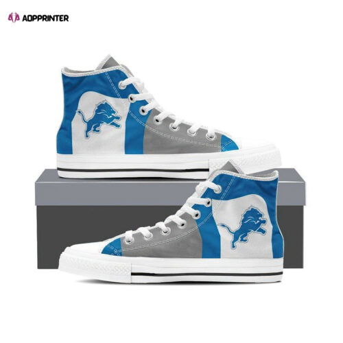 Cart 2 Detroit Lions Football NFL Custom Canvas High Top Shoes
