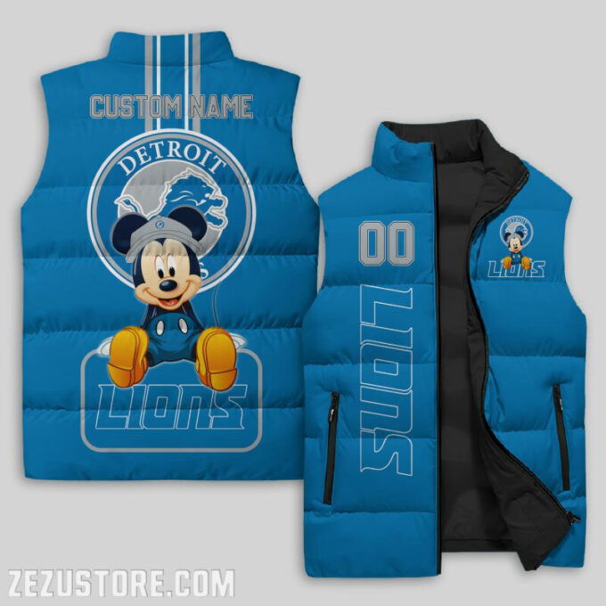 Detroit Lions NFL Sleeveless Puffer Jacket Custom For Fans Gifts