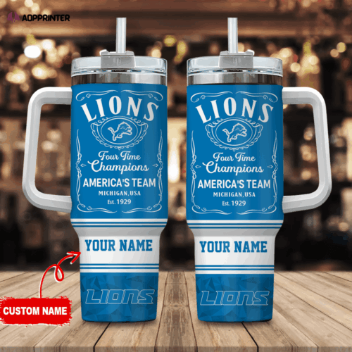 Cart 5 Detroit Lions Personalized NFL Jack Daniel’s 40oz Stanley Tumbler