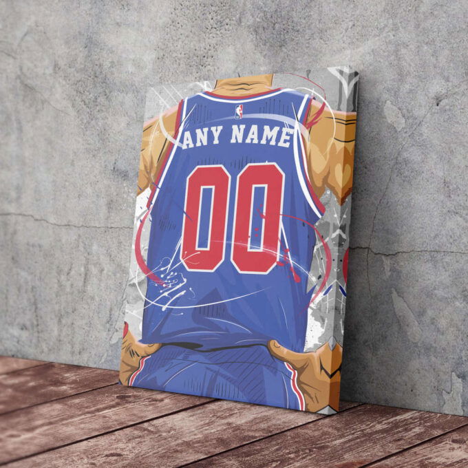 Detroit Pistons Jersey NBA Personalized Jersey Custom Name and Number Canvas Wall Art  Print Home Decor Framed Poster Man Cave Gift