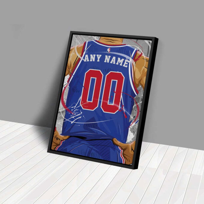 Detroit Pistons Jersey NBA Personalized Jersey Custom Name and Number Canvas Wall Art  Print Home Decor Framed Poster Man Cave Gift