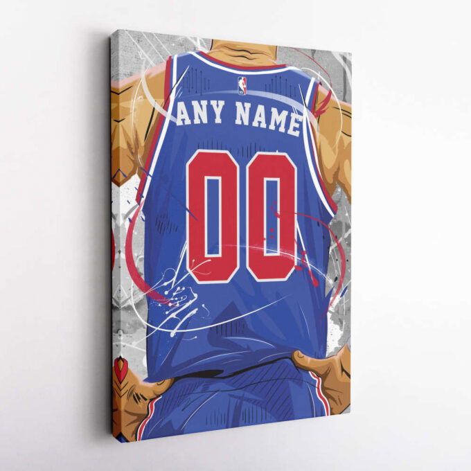 Detroit Pistons Jersey NBA Personalized Jersey Custom Name and Number Canvas Wall Art  Print Home Decor Framed Poster Man Cave Gift