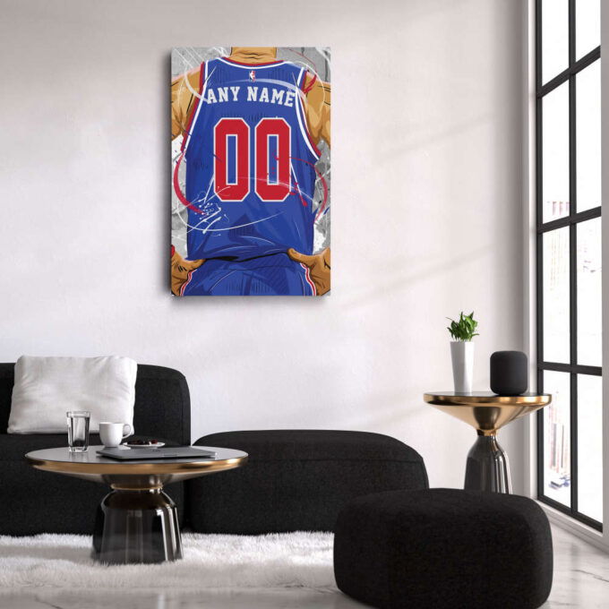 Detroit Pistons Jersey NBA Personalized Jersey Custom Name and Number Canvas Wall Art  Print Home Decor Framed Poster Man Cave Gift