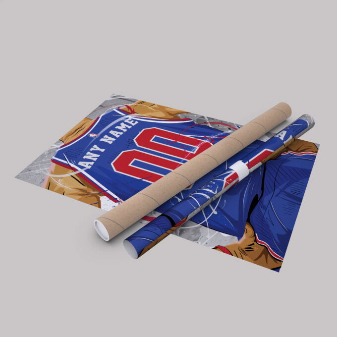 Detroit Pistons Jersey NBA Personalized Jersey Custom Name and Number Canvas Wall Art  Print Home Decor Framed Poster Man Cave Gift