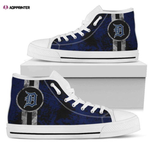 Detroit Tigers MLB Baseball Custom Canvas High Top Shoes