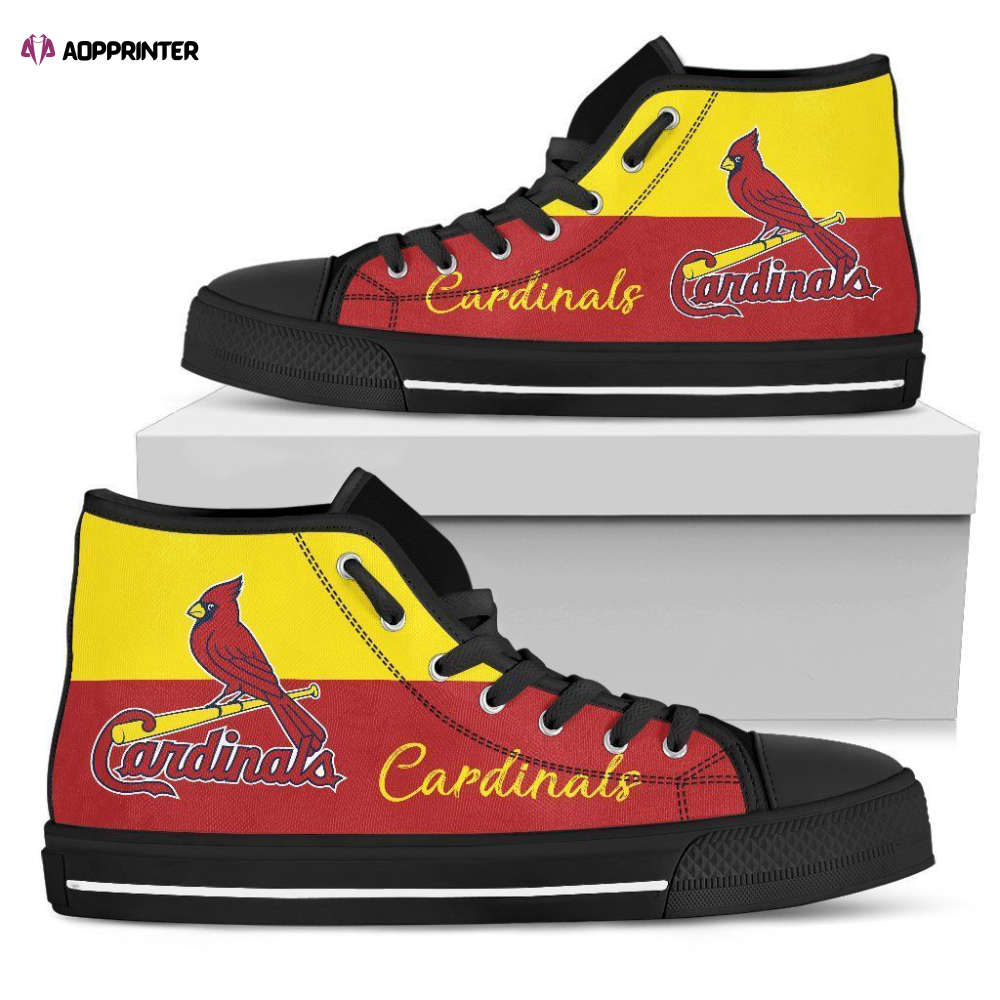 Divided Colours Stunning Logo St Louis Cardinals MLB Custom Canvas High Top Shoes Divided Colours Stunning Logo St Louis Cardinals MLB Custom Canvas High Top Shoes