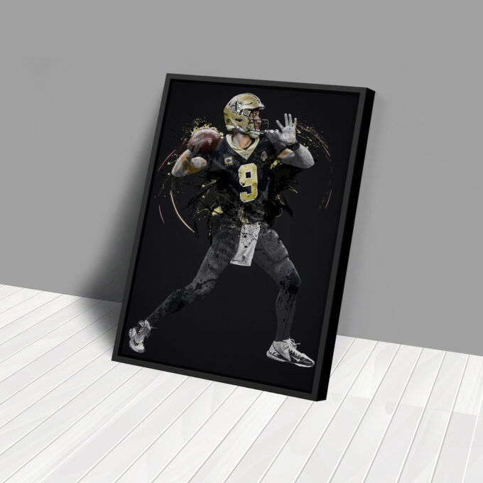 Drew Brees Art New Orleans Saints NFL Wall Art Home Decor Hand Made Poster Canvas Print