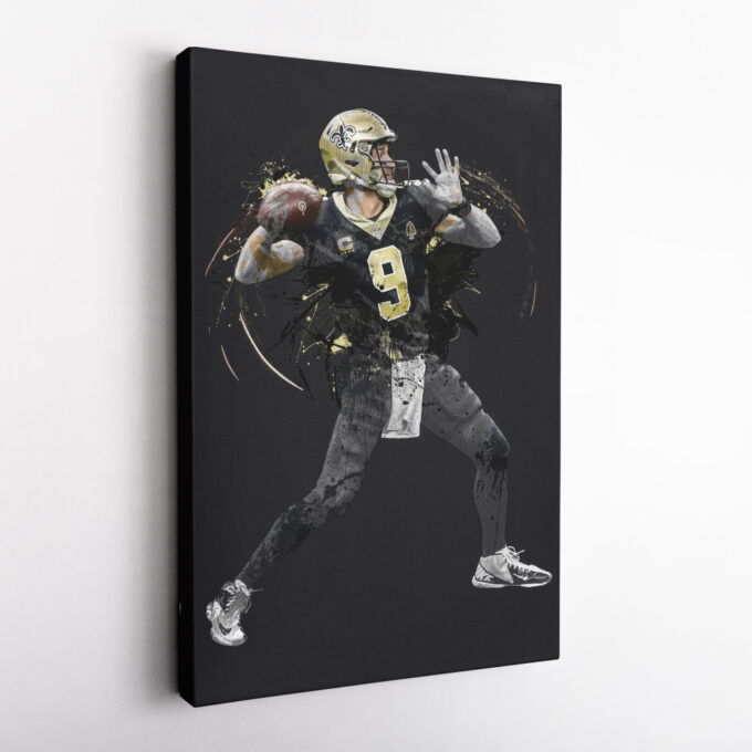 Drew Brees Art New Orleans Saints NFL Wall Art Home Decor Hand Made Poster Canvas Print