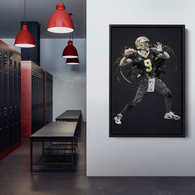 Drew Brees Art New Orleans Saints NFL Wall Art Home Decor Hand Made Poster Canvas Print