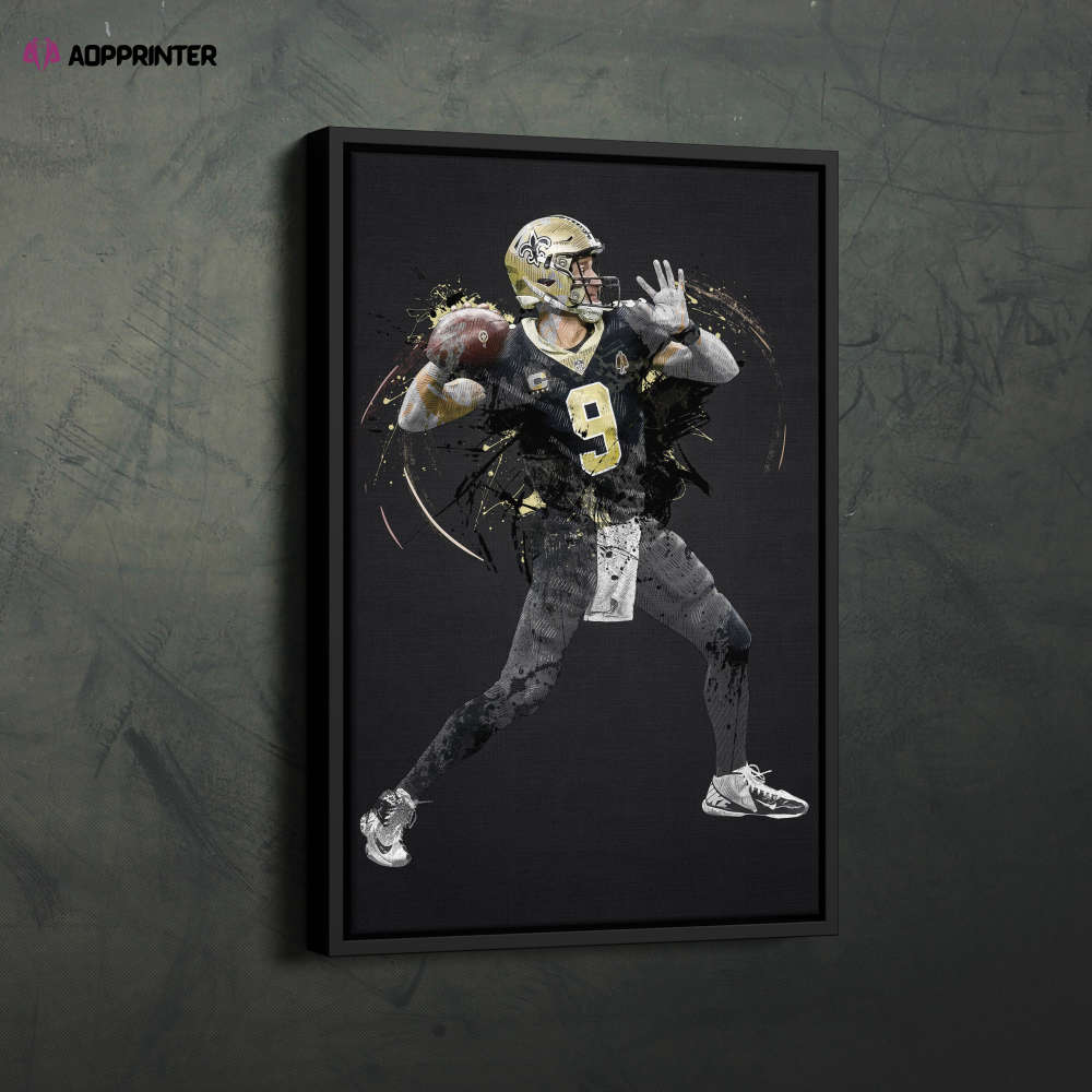 Drew Brees Art New Orleans Saints NFL Wall Art Home Decor Hand Made Poster Canvas Print Drew Brees Art New Orleans Saints NFL Wall Art Home Decor Hand Made Poster Canvas Print