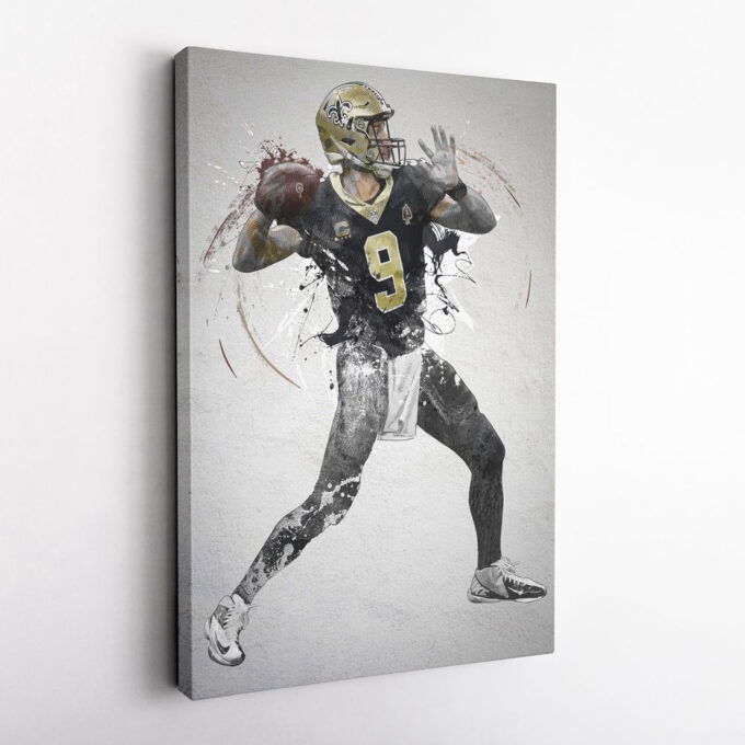 Drew Brees Poster New Orleans Saints NFL Framed Wall Art Home Decor Canvas Print Artwork