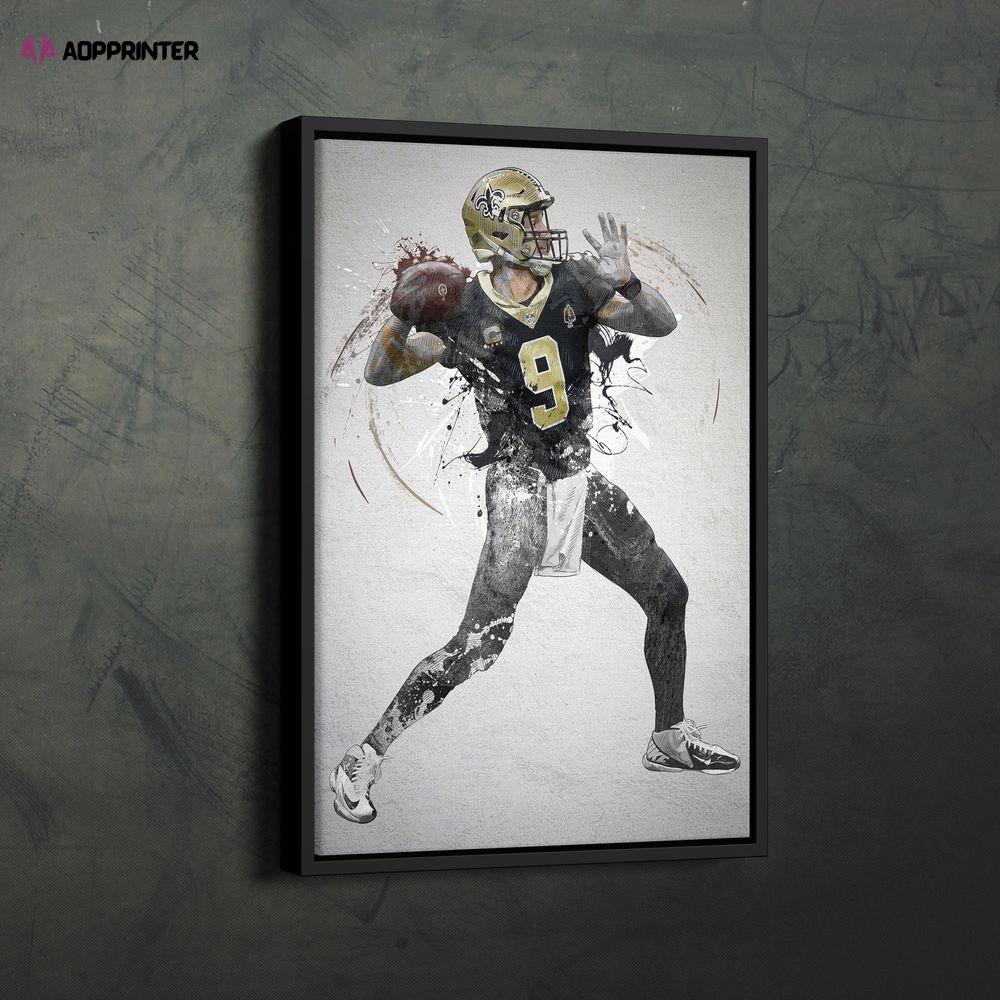 Drew Brees Poster New Orleans Saints NFL Framed Wall Art Home Decor Canvas Print Artwork Drew Brees Poster New Orleans Saints NFL Framed Wall Art Home Decor Canvas Print Artwork