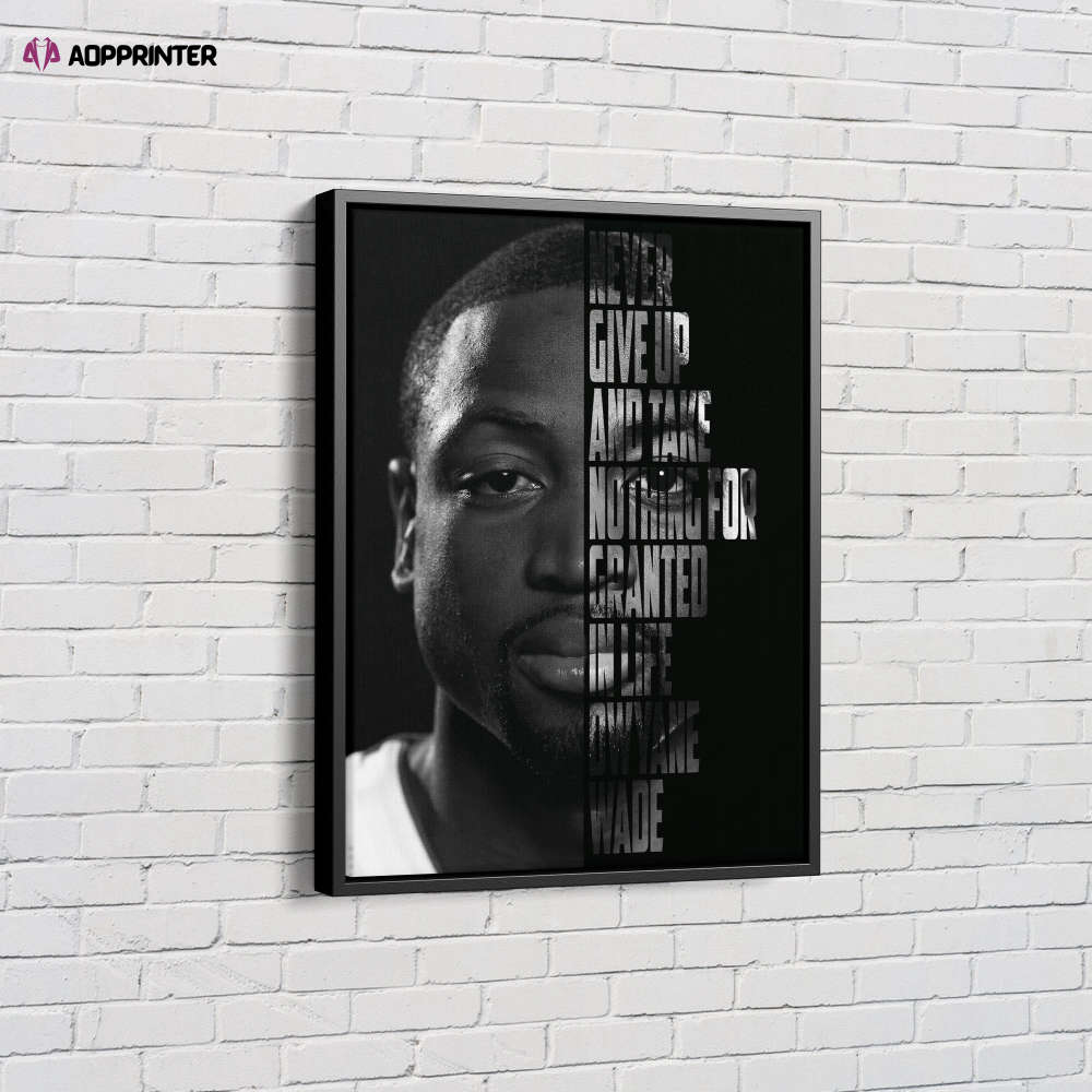 Dwyane Wade Basketball Face Quote Canvas Unique Design Wall Art Print Hand Made Ready to Hang Custom Design Dwyane Wade Basketball Face Quote Canvas Unique Design Wall Art Print Hand Made Ready to Hang Custom Design