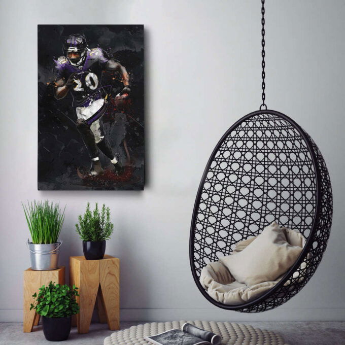 Ed Reed Art Baltimore Ravens NFL Canvas Wall Art Home Decor Framed Poster Man Cave Gift