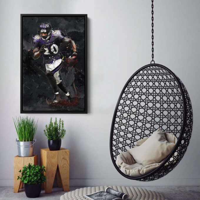Ed Reed Art Baltimore Ravens NFL Canvas Wall Art Home Decor Framed Poster Man Cave Gift