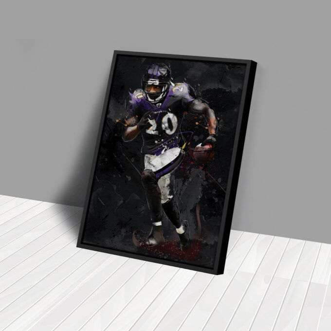 Ed Reed Art Baltimore Ravens NFL Canvas Wall Art Home Decor Framed Poster Man Cave Gift