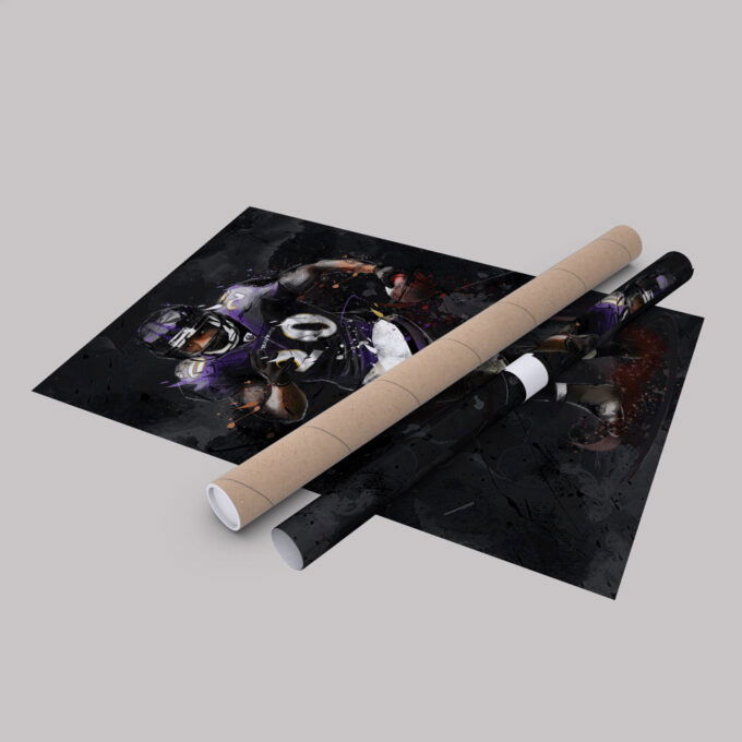 Ed Reed Art Baltimore Ravens NFL Canvas Wall Art Home Decor Framed Poster Man Cave Gift