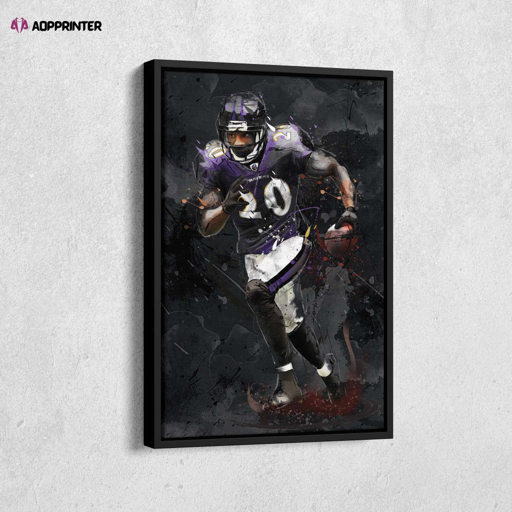Ed Reed Art Baltimore Ravens NFL Canvas Wall Art Home Decor Framed Poster Man Cave Gift Ed Reed Art Baltimore Ravens NFL Canvas Wall Art Home Decor Framed Poster Man Cave Gift