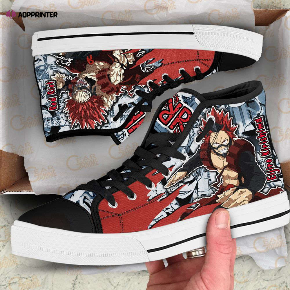 Eijiro Kirishima High Top Shoes Custom My Hero Academia Anime For Fans Eijiro Kirishima High Top Shoes Custom My Hero Academia Anime For Fans
