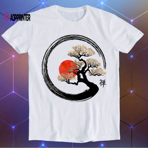 Enso Circle And Bonsai Tree Cool Funny Gift T Shirt E775 Enso Circle And Bonsai Tree Cool Funny Gift T Shirt E775