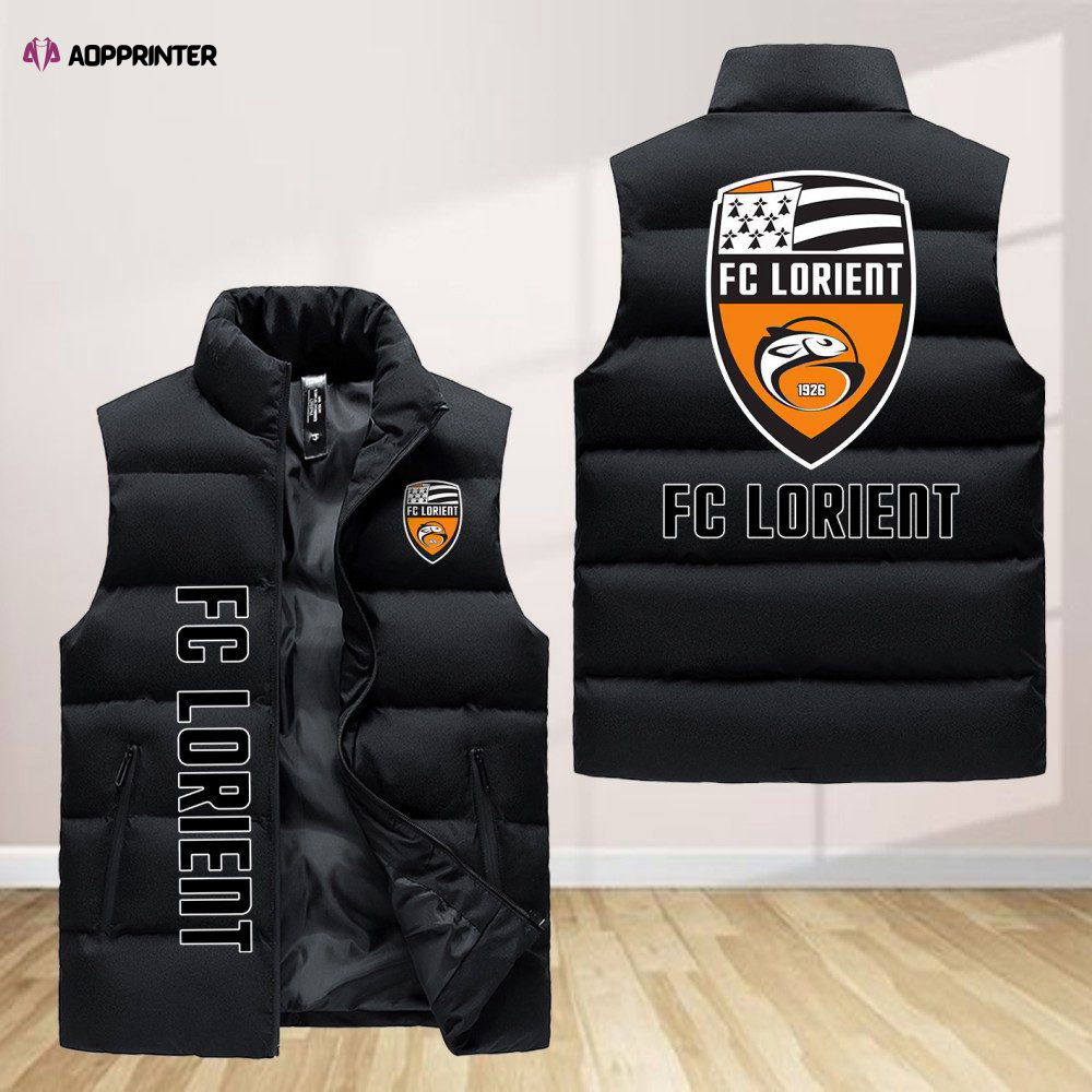 Fc Lorient Sleeveless Puffer Jacket Custom For Fans Gifts Fc Lorient Sleeveless Puffer Jacket Custom For Fans Gifts