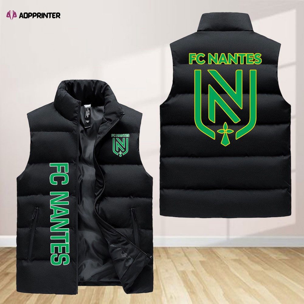 Fc Nantes Sleeveless Puffer Jacket Custom For Fans Gifts Fc Nantes Sleeveless Puffer Jacket Custom For Fans Gifts
