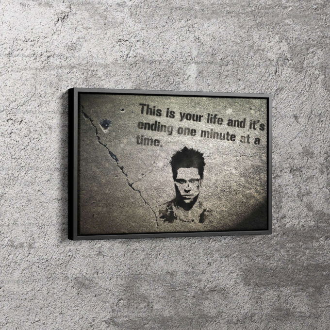 Fight Club Poster Quote Motivation Canvas Unique Design Wall Art Print Hand Made Ready to Hang Custom Design